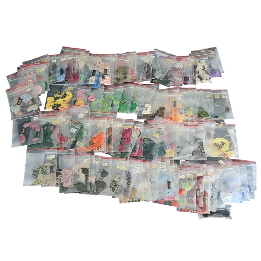 DMC Embroidery Floss Sampler Lot 150+ Skeins Assorted Colors Cross Stitch Thread